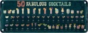 Blechschild 10x27 cm 50 Fabulous Cocktails Drinks