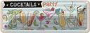 Blechschild 10x27 cm Cocktails Capirinha Blood Mary