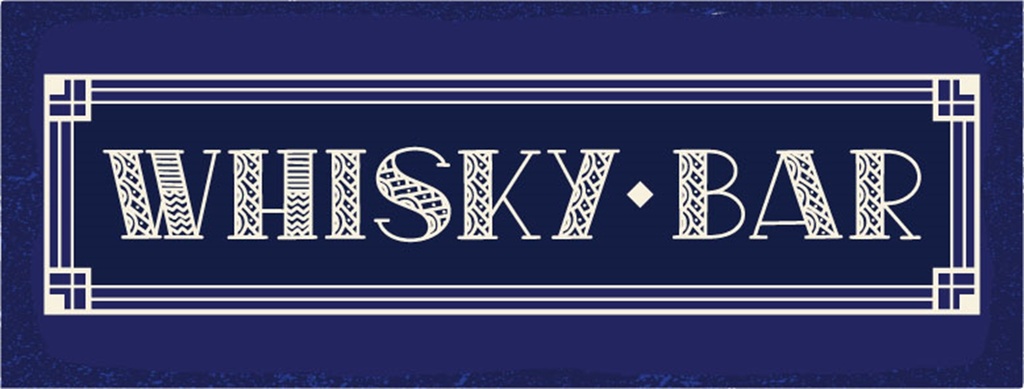 [LA-1810432] Blechschild 10x27 cm Whisky Bar