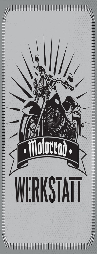 [LA-1810467] Blechschild 27x10 cm Motorrad Werkstatt blaues