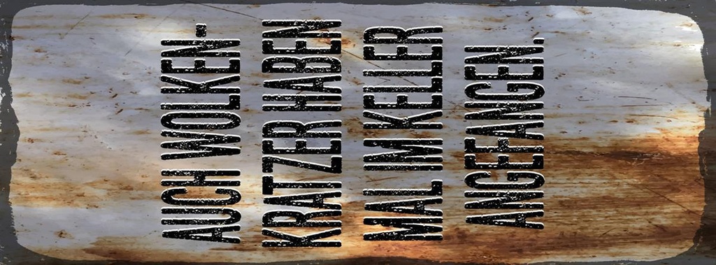 [LA-1810477] Blechschild 27x10 cm Auch Wolkenkratzer haben im Keller angefangen