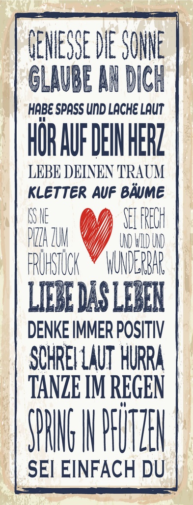 [LA-1810481] Blechschild 27x10 cm genieße die Sonne