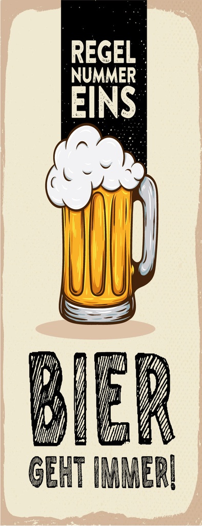 [LA-1810508] Blechschild 27x10 cm Regel Nummer eins Bier geht immer