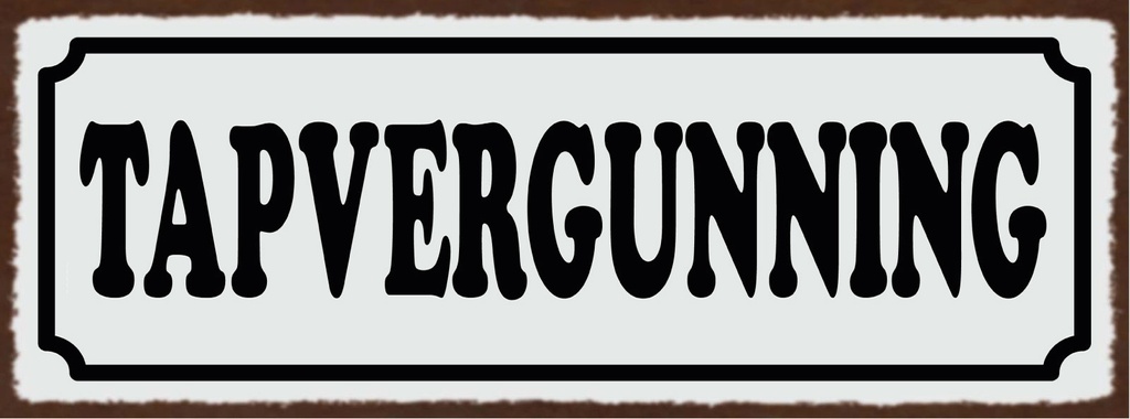 [LA-1810545] Blechschild 10x27 cm holländisch Tapvergunning Zapfgenehmigung