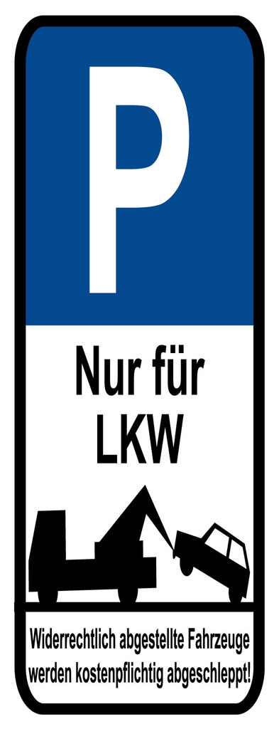 [LA-1810576] Blechschild 27x10 cm Park Nur für LKW
