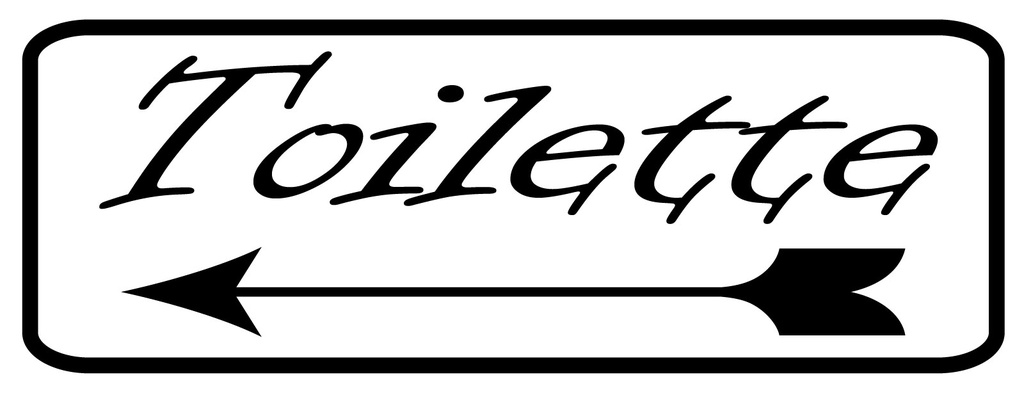 [LA-1810582] Blechschild 10x27 cm Toiletten Pfeil links Metall