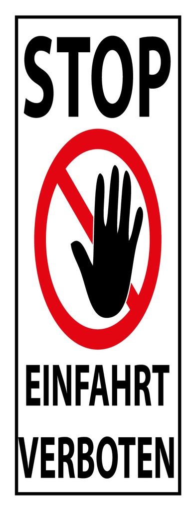 [LA-1810595] Blechschild 27x10 cm Stop Einfahrt verboten