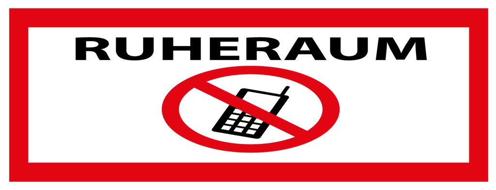 [LA-1810599] Blechschild 10x27 cm Ruheraum Handy verboten