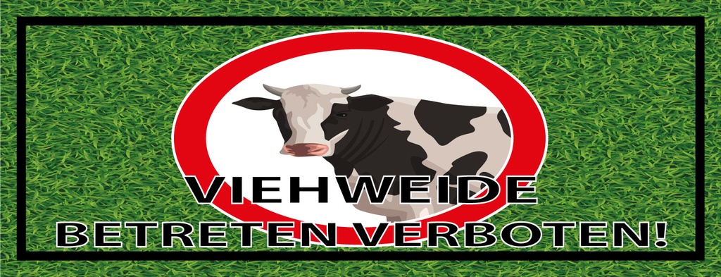 [LA-1810607] Blechschild 10x27 cm Viehweide Betreten verboten