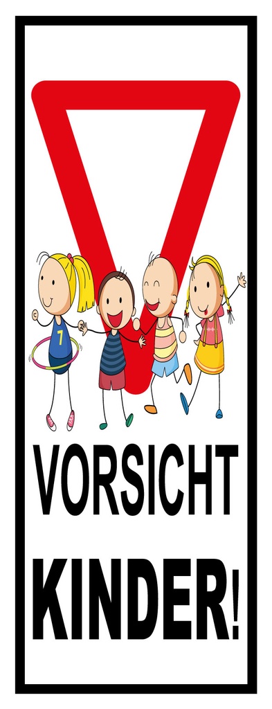 [LA-1810612] Blechschild 27x10 cm Vorsicht Kinder