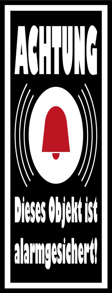 [LA-1810621] Blechschild 27x10 cm Achtung Objekt alarmgesichert