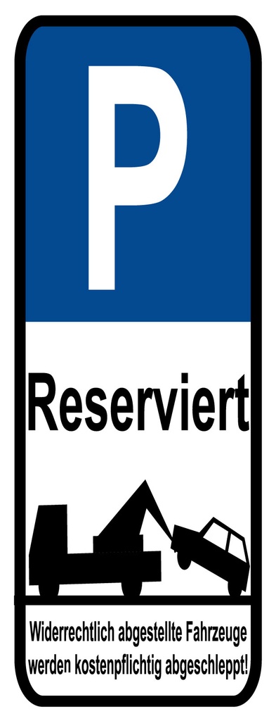 [LA-1810622] Blechschild 27x10 cm Parkplatz P reserviert