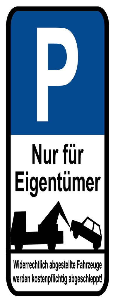 [LA-1810626] Blechschild 27x10 cm Parkplatz nur Eigentümer