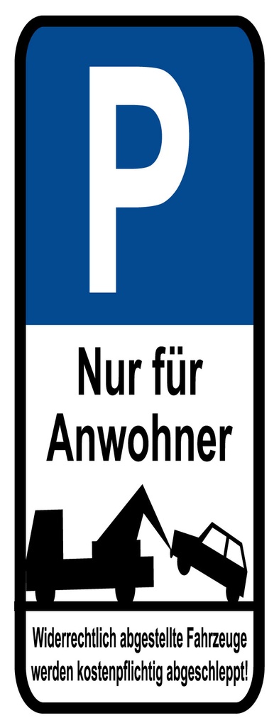 [LA-1810628] Blechschild 27x10 cm Parkplatz nur Anwohner