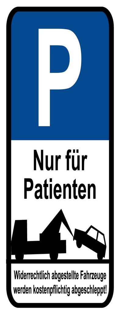 [LA-1810629] Blechschild 27x10 cm Parkplatz nur Patienten