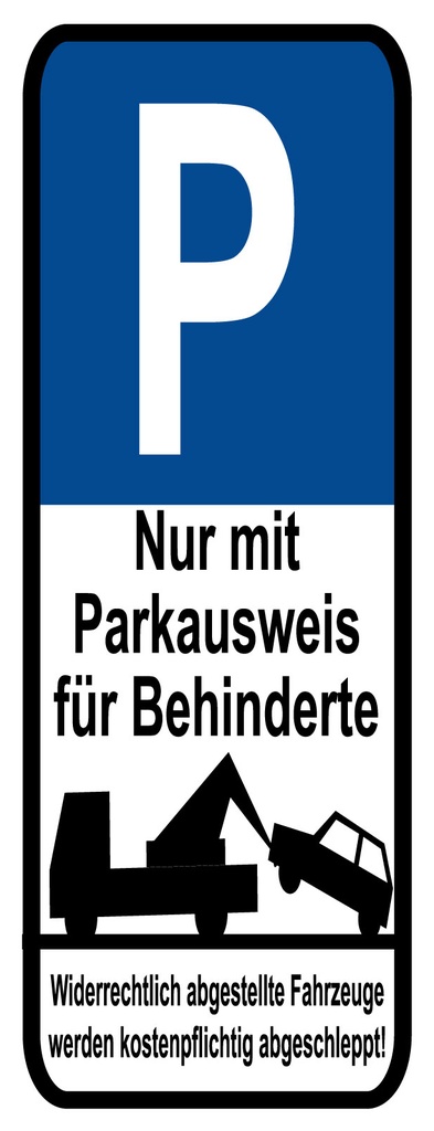 [LA-1810632] Blechschild 27x10 cm nur Parkausweis für Behinderte