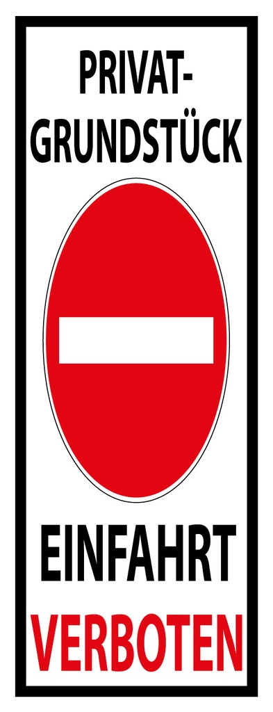 [LA-1810642] Blechschild 27x10 cm Halteverbot Privat Einfahrt verboten