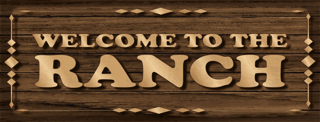 [LA-1810689] Blechschild 10x27 cm Welcome to ranch