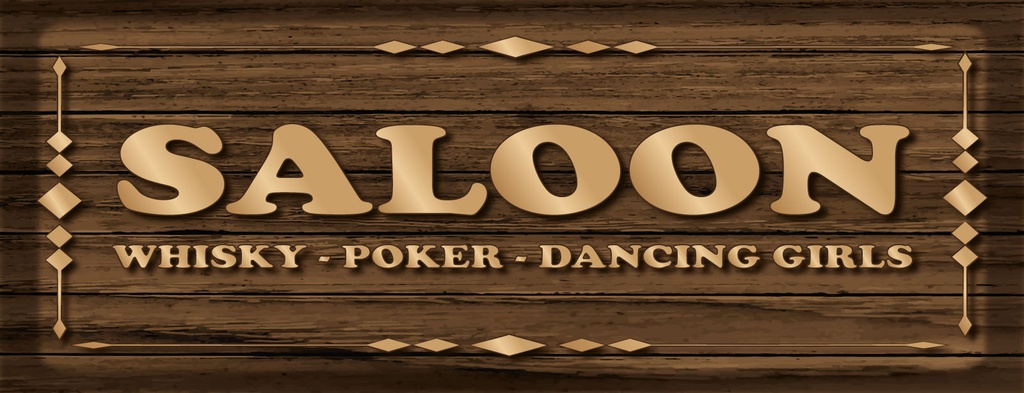 [LA-1810691] Blechschild 10x27 cm Saloon – Whiskey Poker