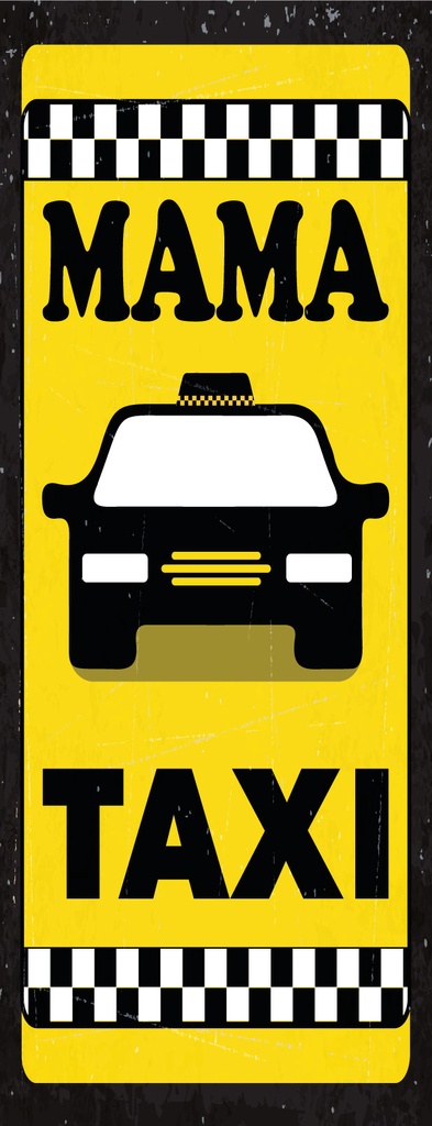 [LA-1810702] Blechschild 27x10 cm Mama Taxi