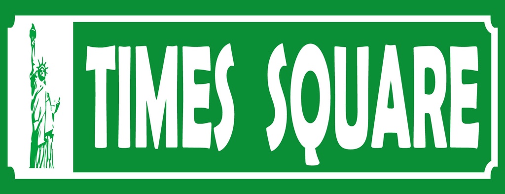 [LA-1810840] Blechschild 10x27 cm Time Square Freiheitsstatue