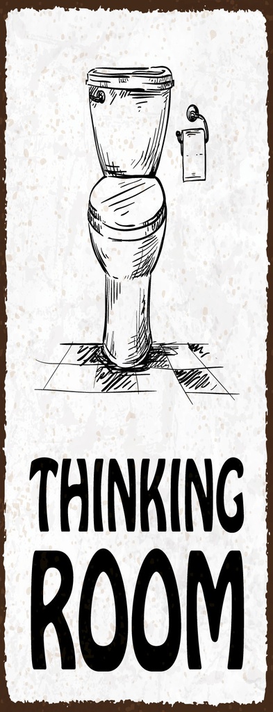 [LA-1811027] Blechschild 27x10 cm Thinking room Toilette
