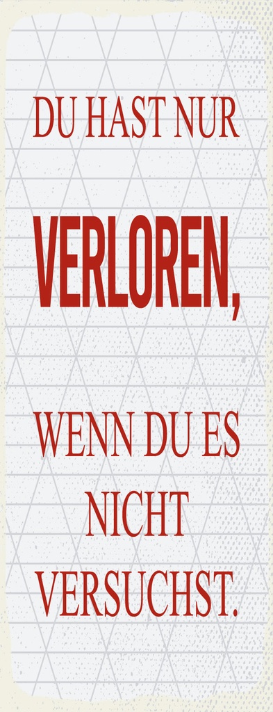 [LA-1811111] Blechschild 27x10 cm Du hast nur verloren, wenn du es nicht versuchst