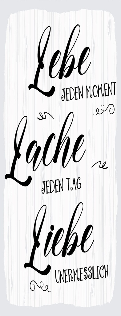 [LA-1811122] Blechschild 27x10 cm Lebe jeden Moment Lache Liebe