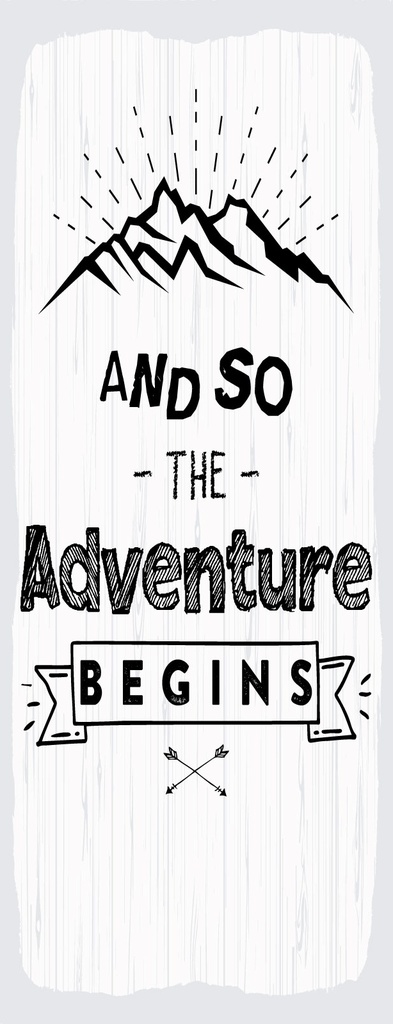 [LA-1811133] Blechschild 27x10 cm And so the adventure begins Berge