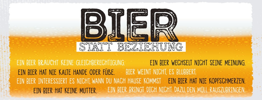 [LA-1811138] Blechschild 10x27 cm Bier statt Beziehung