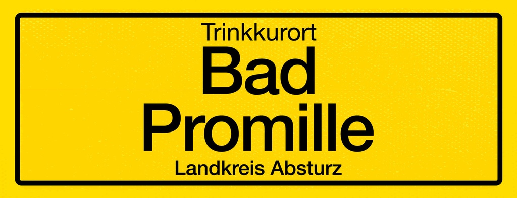 [LA-1811177] Blechschild 10x27 cm Trinkkurort Bad Promille Landkreis Absturz