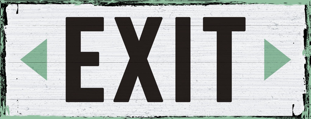 [LA-1811178] Blechschild 10x27 cm Exit Pfeil links und rechts weißes
