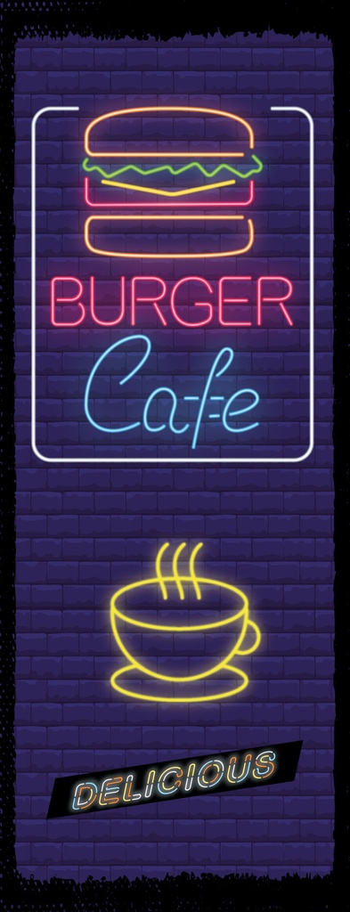 [LA-1811191] Blechschild 27x10 cm Burger Cafe Reklame