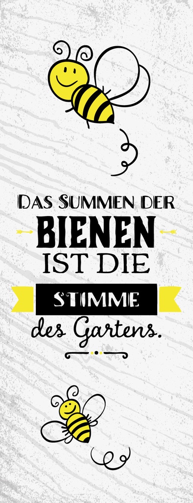 [LA-1811234] Blechschild 27x10 cm Summen der Bienen ist Stimme des Gartens