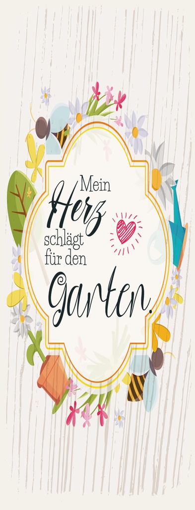 [LA-1811238] Blechschild 27x10 cm Mein Herz schlägt für den Garten