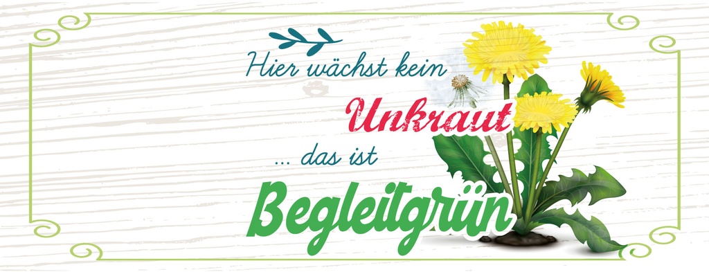[LA-1811246] Blechschild 10x27 cm kein Unkraut das ist Begleitgrün