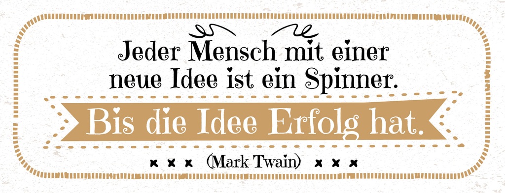 [LA-1811331] Blechschild 10x27 cm Zitat Jeder Mensch mit neuen Idee ist ein Spinner. Bis