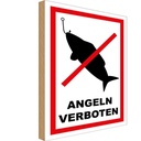 Holzschild 40x30 cm Angeln verboten Warnschild Hinweisschild