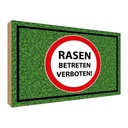 Holzschild 30x40 cm Rasen Betreten verboten Warnschild Hinweisschild