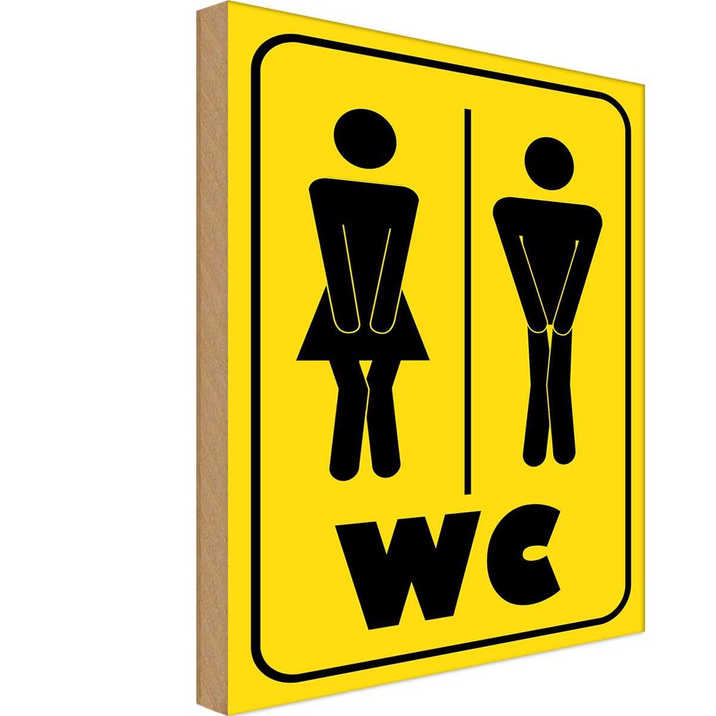 [LA-118958-H] Holzschild 40x30 cm WC Piktogramm Toilette Warnschild Hinweisschild