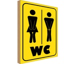 Holzschild 40x30 cm WC Piktogramm Toilette Warnschild Hinweisschild