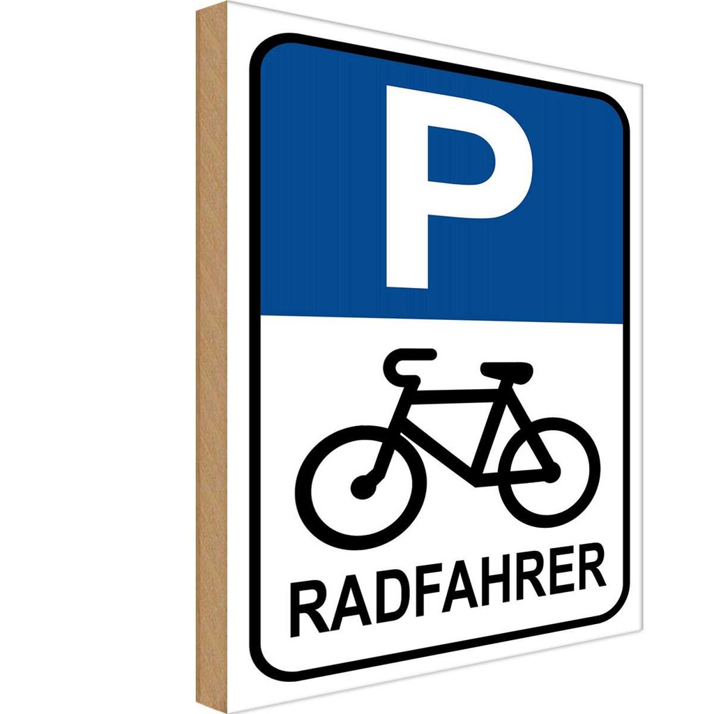 [LA-119035-H] Holzschild 40x30 cm Parkplatz Radfahrer Parkplatzschild