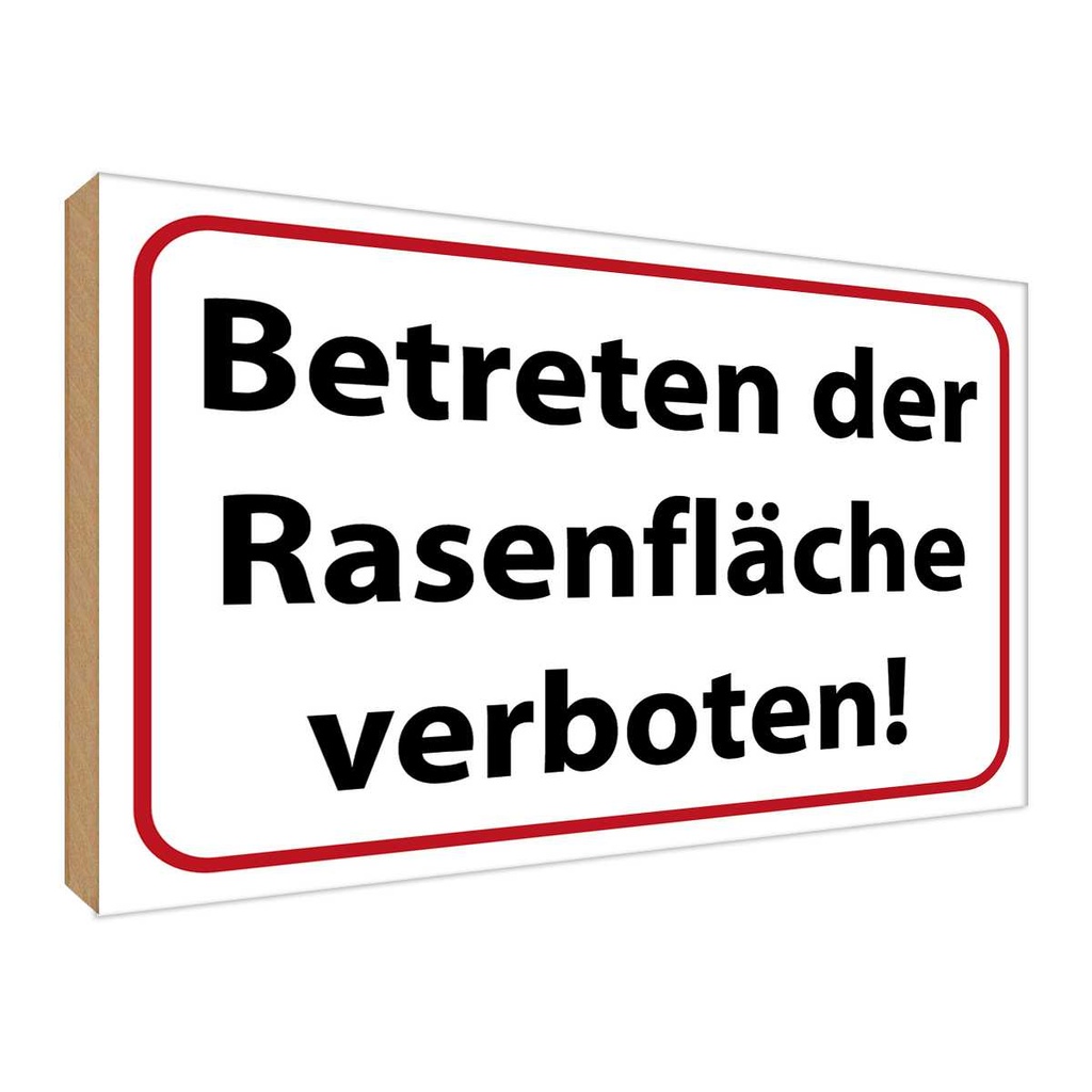 [LA-119068-H] Holzschild 30x40 cm Betreten Rasenfläche verboten Warnschild Hinweisschild