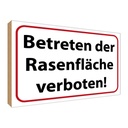 Holzschild 30x40 cm Betreten Rasenfläche verboten Warnschild Hinweisschild