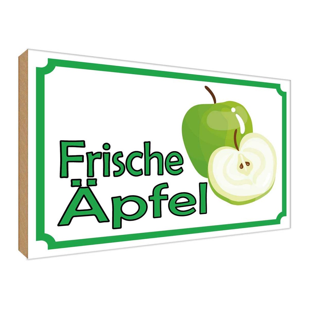 [LA-119073-H] Holzschild 30x40 cm frische Äpfel Verkauf Hofladen Marktstand Laden