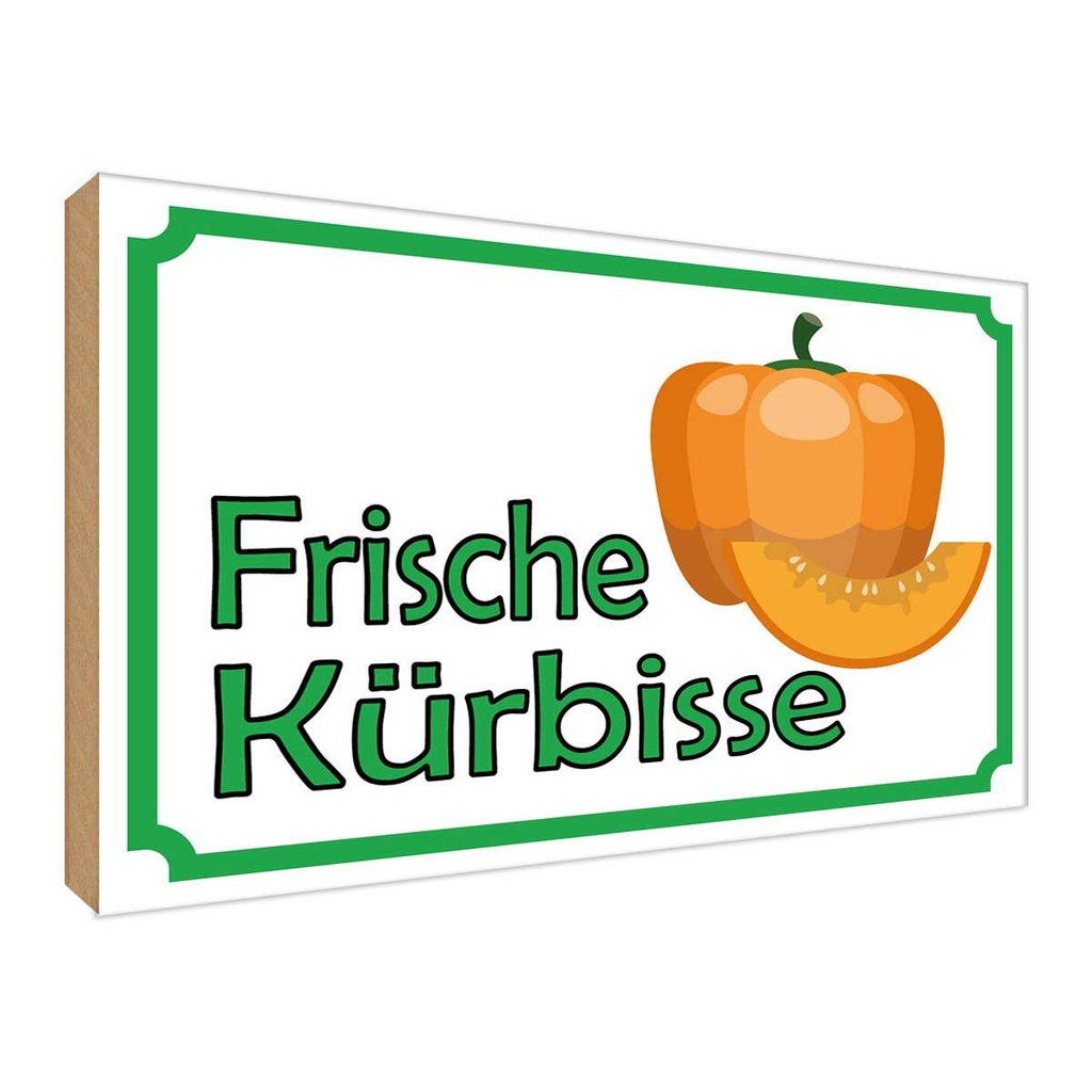 [LA-119074-H] Holzschild 30x40 cm frische Kürbisse Hofladen Marktstand Laden