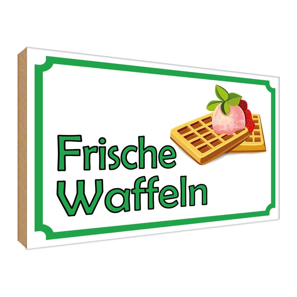 [LA-119093-H] Holzschild 30x40 cm frische Waffeln Verkauf England