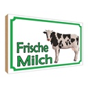 Holzschild 30x40 cm frische Milch Verkauf Kuh Hofladen Marktstand Laden