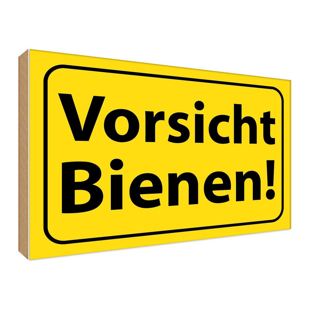 [LA-119115-H] Holzschild 30x40 cm Vorsicht Bienen Honig Imker Warnschild Hinweisschild