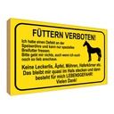 Holzschild 30x40 cm füttern verboten Pferde Warnschild Hinweisschild